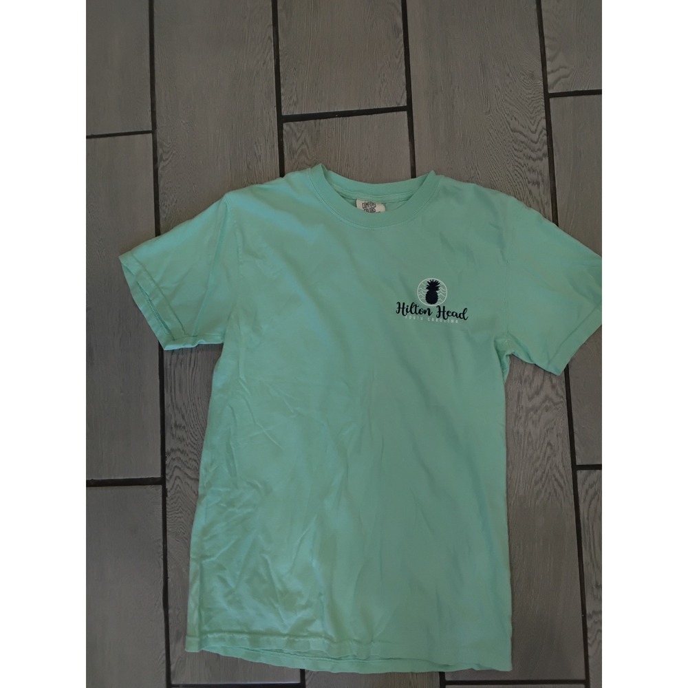 Comfort Colors Hilton Head South Carolina T-Shirt Seafoam Green Small Pineapple